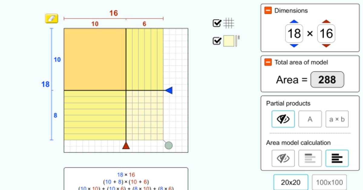 PhET Area Model Multiplication preview